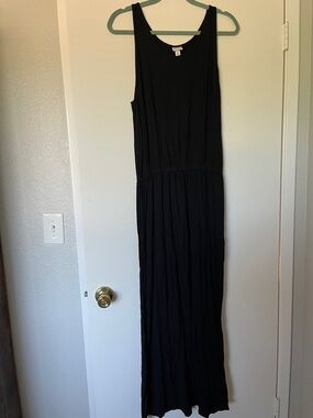 Merona Black Sleeveless Maxi Dress with Gathered Waist